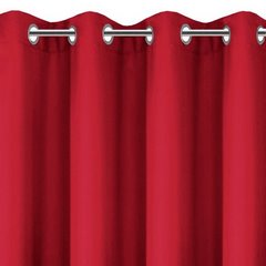 Zasłona gotowa RITA długa czerwona z matowej  gładkiej tkaniny  na przelotkach 140x250 cm EUROFIRANY - 140 x 250 cm - czerwony 5