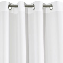 Zasłona gotowa RITA długa biała z matowej  gładkiej tkaniny  na przelotkach 140x250 cm EUROFIRANY - 140 x 250 cm - biały 5