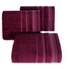 Ręcznik z bawełny z ozdobnym stebnowaniem 30x50cm - 30 X 50 cm - fioletowy 1