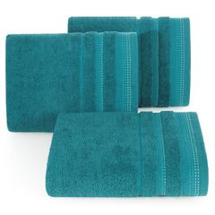 Ręcznik z bawełny z ozdobnym stebnowaniem 30x50cm - 30 x 50 cm - turkusowy 1