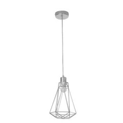 Lampa metalowa loftowa czarno-złota styl industrialny - ∅ 19 X 31 cm - srebrny 2