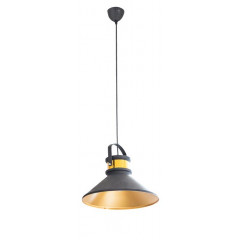 Lampa metalowa loftowa czarno-złota styl industrialny - ∅ 37 X 22 cm - żółty 1