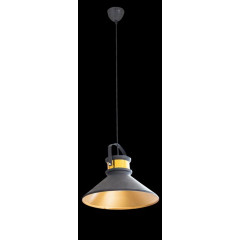 Lampa metalowa loftowa czarno-złota styl industrialny - ∅ 37 X 22 cm - żółty 2