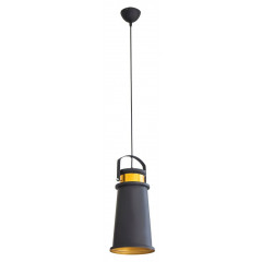 Lampa metalowa loftowa czarno-złota styl industrialny - ∅ 37 X 22 cm - żółty 3