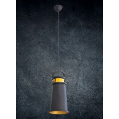 Lampa metalowa loftowa czarno-złota styl industrialny - ∅ 37 X 22 cm - żółty 5