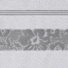 Ręcznik SYLWIA biały z bordiurą w kwiaty Eurofirany - 50 x 90 cm - biały 9