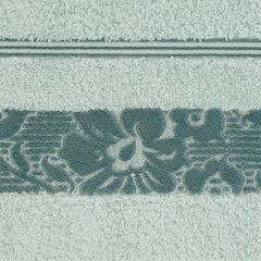 Ręcznik z bawełny z kwiatowym wzorem na bordiurze 70x140cm błękitny - 70 X 140 cm - niebieski 4