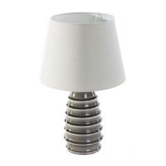 Lampa dekoracyjna ceramiczna srebrna 45 cm - 27 X 27 X 45 - srebrny 1