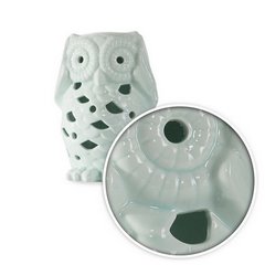 Figurka ceramiczna miętowa sowa ażur 14 cm - ∅ 9 X 14 cm - miętowy 5