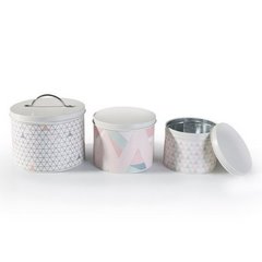 Pudełko dekoracyjne okrągłe z metalu 14 cm - ∅ 15 X 14 cm - wielokolorowy 5