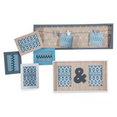 Ramka z drewna z klamerkami 60 x 19 x 3 cm - 60 X 3 X 19 cm - stalowy 2