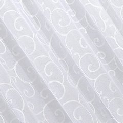 Zasłona haftowana ornamentowy wzór przelotki 140x250cm - 140 X 250 cm - biały 2