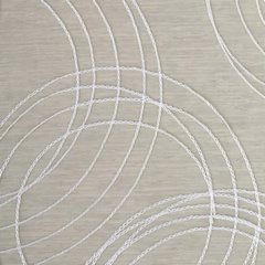 Zasłona z haftem koła oliwkowa przelotki 140x250cm - 140 x 250 cm - oliwkowy 3