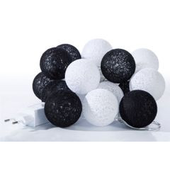 Girlanda świetlna cotton balls 385 cm 20 żarówek - 385cm/20szt. - biały/czarny 1