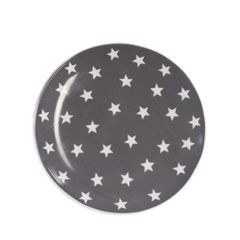 Talerz deserowy płytki CARLO stalowy w białe gwiazdki z porcelany Eurofirany - ∅ 17 x 1.5 cm - biały 2