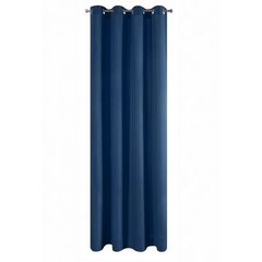 Zasłona gotowa RITA długa ciemna niebieska z matowej  gładkiej tkaniny  na przelotkach 140x250 cm EUROFIRANY - 140 x 250 cm - ciemnoniebieski 6