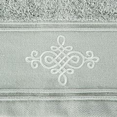 Ręcznik kąpielowy KLAS 2 z haftowanym ornamentem na bordiurze Eurofirany - 50 x 90 cm - srebrny 8
