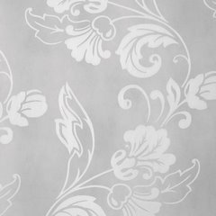 Klasyczna firana z kwiatowym ornamentem biała na taśmie - 140 X 270 cm - naturalny 2