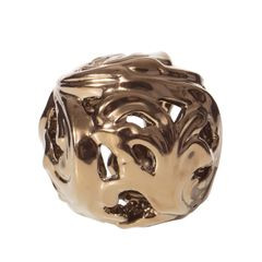 Kula ceramiczna ażurowa stare złoto 8 cm - ∅ 9 X 8 cm - brązowy 1