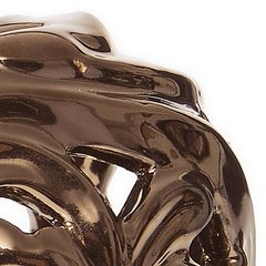 Kula ceramiczna ażurowa stare złoto 8 cm - ∅ 9 X 8 cm - brązowy 6