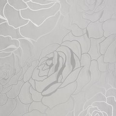 KAYLA biała lekka firana ze srebrnym nadrukiem kwiatów róży 140x250 cm na przelotkach EUROFIRANY - 140 x 250 cm - biały 3
