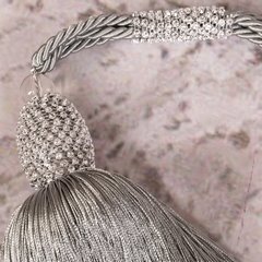 Dekoracyjny sznur KATE srebrny do upięć z chwostem Eurofirany - 70 cm - srebrny 7