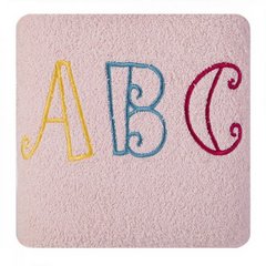 Ręcznik dziecięcy z haftowaną aplikacją z literkami 50x90cm - 50 X 90 cm - różowy 2