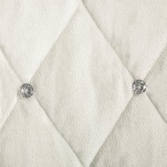 Narzuta na łóżko welwetowa kryształki 200x220 cm kremowa - 200 X 220 cm - kremowy 5