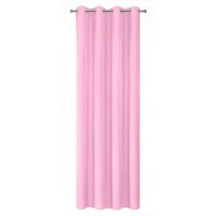 Zasłona gotowa RITA długa jasna różowa z matowej gładkiej tkaniny  na przelotkach 140x250 cm EUROFIRANY - 140 x 250 cm - jasnoróżowy 6