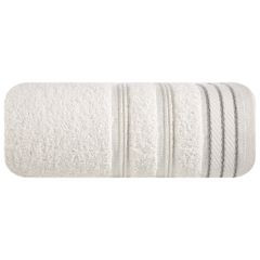 Ręcznik z bawełny z częścią ozdobną przetykaną błyszczącą nicią 50x90cm - 50 X 90 cm - kremowy 2