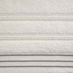 Ręcznik z bawełny z częścią ozdobną przetykaną błyszczącą nicią 50x90cm - 50 X 90 cm - kremowy 4