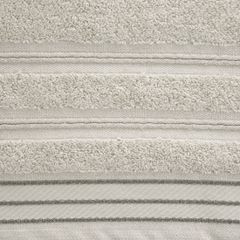 Ręcznik z bawełny z częścią ozdobną przetykaną błyszczącą nicią 50x90cm - 50 X 90 cm - beżowy 7