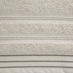 Ręcznik z bawełny z częścią ozdobną przetykaną błyszczącą nicią 70x140cm - 70 X 140 cm - beżowy 8