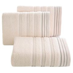 Ręcznik z bawełny z częścią ozdobną przetykaną błyszczącą nicią 70x140cm - 70 X 140 cm - różowy 1