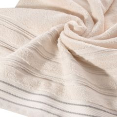 Ręcznik z bawełny z częścią ozdobną przetykaną błyszczącą nicią 70x140cm - 70 X 140 cm - różowy 9
