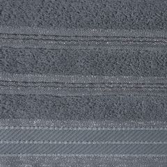 Ręcznik z bawełny z częścią ozdobną przetykaną błyszczącą nicią 70x140cm - 70 X 140 cm - stalowy 4