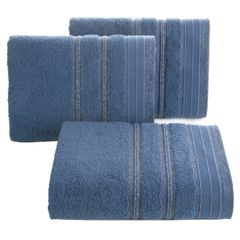 Ręcznik z bawełny z częścią ozdobną przetykaną błyszczącą nicią50x90cm - 50 X 90 cm - niebieski 1
