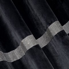 Zasłona FEBA z błyszczącego welwetu z pasem kryształków Reina Line Eurofirany - 140 x 250 cm - czarny 5