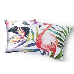 Poszewka na poduszkę z flamingiem 40 x 40 cm - 40 X 40 cm - biały 3