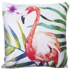Poszewka na poduszkę z flamingiem 40 x 40 cm - 40 X 40 cm - biały 1