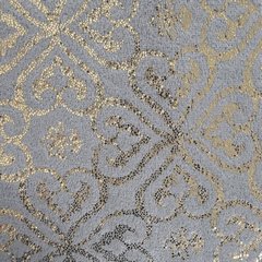 Elegancki koc z ornamentem stalowy i złoty 150x200cm - 150 X 200 cm - stalowy/złoty 5