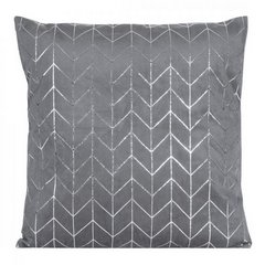 Poszewka na poduszkę z geometrycznym wzorem szaro srebrna 40 x 40 cm - 40 x 40 cm - stalowy 1