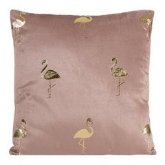 Poszewka na poduszkę złote flamingi 45 x 45 cm ciemno różowa - 45 X 45 cm - różowy 1