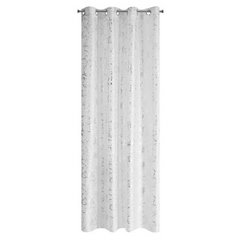 Dekoracja okienna FEZA biała ze srebrnym wzorem kwiatowym na przelotkach  Eurofirany - 140 x 250 cm - biały 5