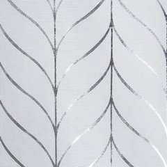 Dekoracja okienna BIRAY biała zdobiona srebrnym wzorem na przelotkach Eurofirany - 140 x 250 cm - biały 3