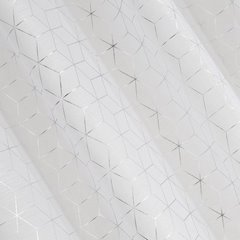 Dekoracja okienna SEYLAN zdobiona srebrnym geometrycznym wzorem Eurofirany - 140 x 250 cm - biały 2