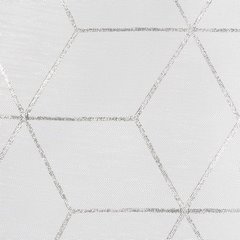 Dekoracja okienna SEYLAN zdobiona srebrnym geometrycznym wzorem Eurofirany - 140 x 250 cm - biały 3
