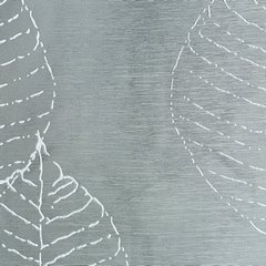 Dekoracja okienna SENA stalowa z etaminy zdobiona motywem liści na przelotkach Eurofirany - 140 x 250 cm - szary 3