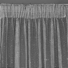 Dekoracja okienna BONITA szara z siateczki z cekinami na taśmie Eurofirany - 140 x 270 cm - szary 4