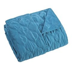 Narzuta na łóżko przeszywana 170x210 cm niebieska - 170 x 210 cm - niebieski 2